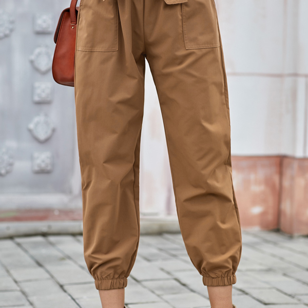 Belted Casual Pocketed Pants