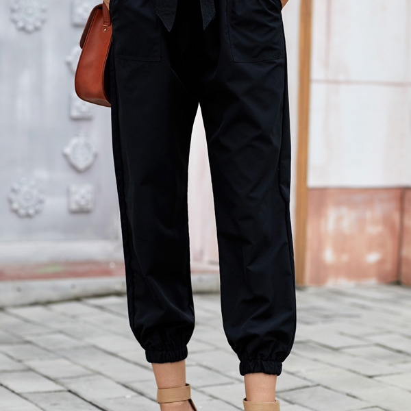 Belted Casual Pocketed Pants