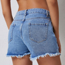  Crossover Waist Denim Shorts