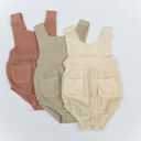 3-6M Beige Suspender Romper