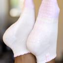  Pink & Cream Ruffle Grip Socks with Silicon Squish