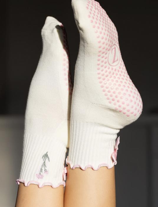 Too Pink Wildflower Pilates & Yoga Grip Socks
