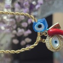   Evil Eye & Chili Pepper Pendant Necklace