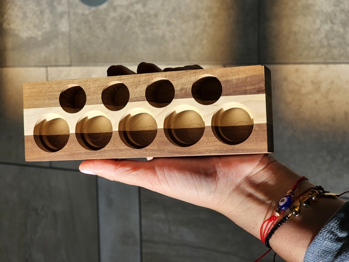 Striped Black Walnut and Maple Essential Oil Holder