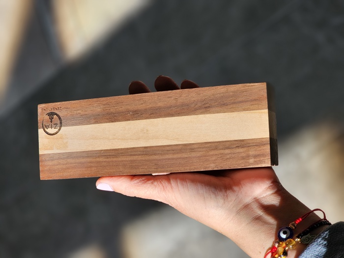 Striped Black Walnut and Maple Essential Oil Holder