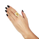  Citrine Amber Sterling Silver Adjustable Ring 