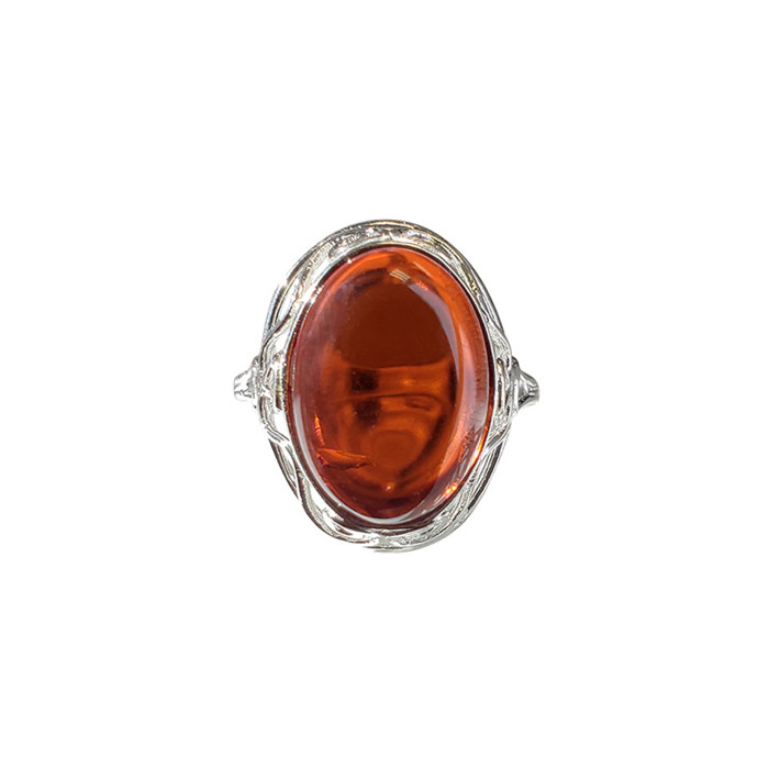 Cherry Amber Adjustable Ring