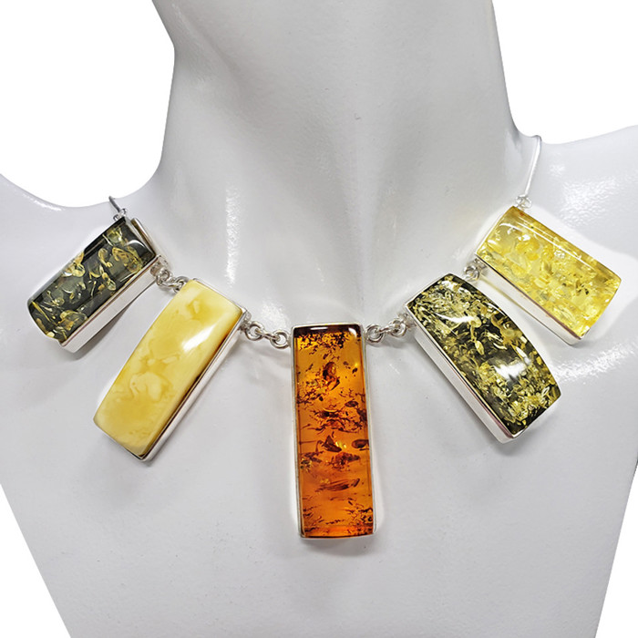 Handmade  Zia Multi-Color Amber Necklace
