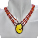  Amber  Garnet Lady Cameo Necklace 20