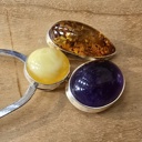  Amethyst, Amber and Citrine Silver Pendant