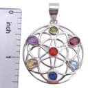  Faceted Multi-Gemstone 7 Chakra Mandala Pendant