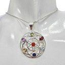  Faceted Multi-Gemstone 7 Chakra Mandala Pendant