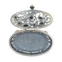  Multi Color Amber Silver Keepsake Box