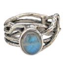  Labradorite Sterling Silver Textured Branches Ring
