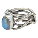  Labradorite Sterling Silver Textured Branches Ring