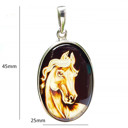  Hand Carved Horse Amber Pendant