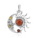  Genuine Baltic Amber Sun and Moon Pendant/ Celestial